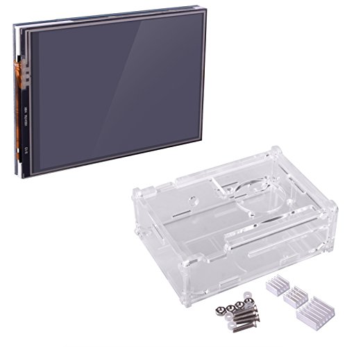 Kuman 3 5 Pulgadas Pantalla T  ctil de TFT  320x480 Resoluci  n TFT LCD con la Caja Protectora   3 x Disipadores de Calor   Pluma T  ctil para Raspberry Pi 3 Modelo B  Pi 2 Modelo B y Pi Modelo B   SC11