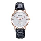 Gmore Quarz-Dial Uhr PU Leder Armbanduhr Runde Gehäuse, beiläufige Art und Weise Passt Quarz-Uhren auf (CH0503)