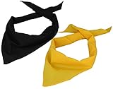 pañuelo amarillo nfl Pack de 2 Alex Flittner Designs Triangular Bandana bufanda/pañuelo/calentador de cuello  Pack de 2 en color negro, beige, verde, rojo etc. Negro negro/amarillo Talla única