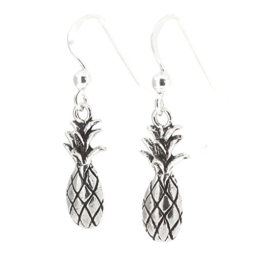 Touch Jewellery925 Sterling Silver Pineapple Drop Earrings with Oxidized Detail