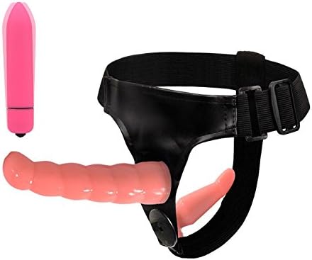 2 Pcs Strap On Double R-éalistic P-énis & 10 Speed Bullet Vibrator Sex Toys for Woman Lesbian Couple Masturbation,2 Pcs Pink