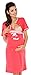 Zeta Ville Maternity - Women's Nursing Nightdress Robe Set Labour Hospital 126c (Coral, UK 12)