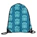 Produktbild show best Big Horn Dragon Blue Pattern Drawstring Gym Bag for Women and Men Polyester Gym Sack String Backpack for Sport Workout, School, Travel, Books 14.17 X 16.9 inch