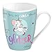 Produktbild Hope und Gloria 45343 Kaffee Einhorn mit Spruch Glitzer pupsen, Porzellan, 40 cl, mit Geschenk-Anhänger, Türkis Tasse