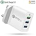 Price comparison product image ULTRICS USB Wall Chargers, 3 Port 6A/30W USB Plug Chargers, Quick Charge 3.0, Mains Adapter Compatible with Apple iPhone XS Max/XR/X, iPad Air/Mini, Samsung S10/ S9, Note 9/8, LG, Google Pixel