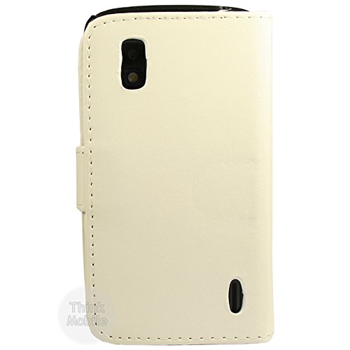 LG Google Nexus 4 E960 Funda Caso - Blanco PU Cartera de Cuero Funda Para LG Google Nexus 4 E960 - thinkmobile reviews LG Google Nexus 4 E960 Funda Caso - Blanco PU Cartera de Cuero Funda Para LG Google Nexus 4 E960 - thinkmobile