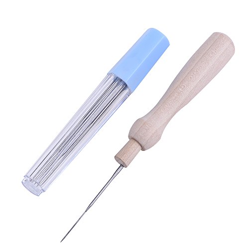 Outus Felting Starter Kit 7 Stück Nadeln mit Holzgriff Felt Tool