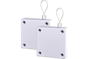 MIOYOOW Ferme Porte Automatique, 2 Pcs 12KG Ferme-porte à Capteur Automatique, Installation Sans Trou, Fermeture Porte à Cordon, Avec Clé de Serrage et Adhésif, pour Chambre à Coucher Salle de Bain Bureau