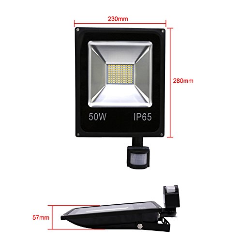 Hengda® 50w LED Fluter mit Bewegungsmelde Warmweiß Wasserfest Scheinwerfer Außenleuchten sensor außenleuchten - 2