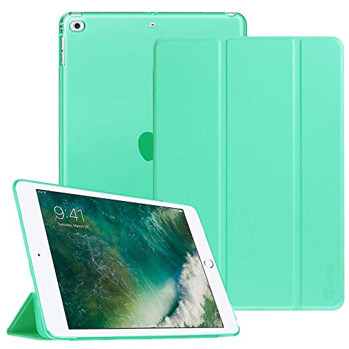 FINTIE Coque pour iPad 9.7 2018/2017 - SlimShell Cover Etui Housse avec Support Ultra-Mince et léger avec Semi-Transparent Protecteur pour Nouvel iPad 9,7 Pouces 2018/2017, (Vert Menthe)