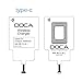 Produktbild DOCA Wireless Ladegerät Empfänger Wireless Charger Receiver Type C Qi Empfänger USB C Ultra Slim für LG G5, Huawei P9, Ehre 8, Nexus 6P, HTC 10