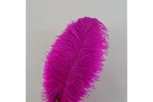 10 plumas de avestruz Crenze de 30 a 35 cm para decoración de bodas (10 colores) (Fucsia)