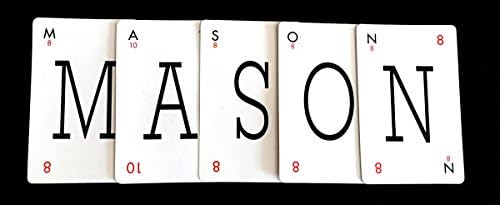 MASON - VINTAGE LEXICON STYLE LETTER PLAYING CARDS - CREATE YOUR OWN PERSONALISED GIFT!