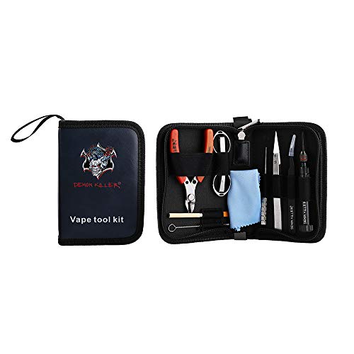 Cigarette électronique RDA RTA RBA Atomiseur DIY Tool Kit, pince à épiler en céramique, d'enroulement de fil de bobine Jig Outil Bobine, pince, brosse, ciseaux, tournevis