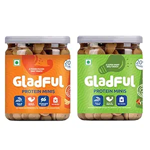 Gladful Protein Mini Cookies/ Biscuit For Kids And Families, Tasty & Healthy Daily Snack, No Maida, No Preservatives, 150Gm X 2 (Orange + Almond)