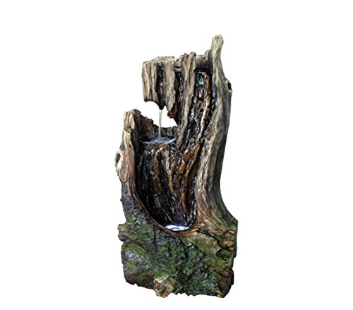 Dehner Brunnen Foresta mit LED Beleuchtung, grau, ca. 65 x 29 x 37 cm, Polyresin