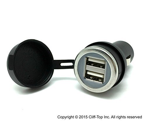Cliff-Top® 3,3 Amp Cargador de coche USB Ultra rápido (Auto leguminoso) para Auto, camión, motocicleta, y Marine - hecho en Taiwán