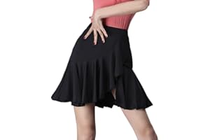 YM YOUMU Jupe de danse latine à volants pour femme pour salle de bal Tango Salsa Rumba Cha Cha