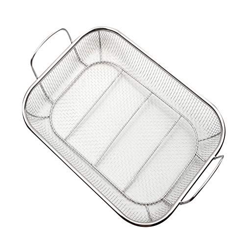 Preisvergleich Produktbild Uzinb Edelstahl-Grill Siebeinsatz, Gemüse, Obst ablassen Basket Mehrzweckaufbewahrungskoffer Lebensmittel Tray