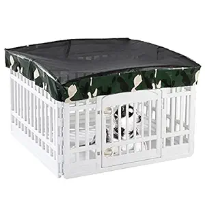 Navatiee Dog Playpen Cover - Prevent Escape and Provide Sunshade, Indoor Outdoor Use, Fits 36 Inch 4 Panel Playpen