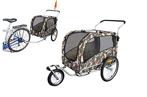 PAPILIOSHOP ARGO Hundeanhänger Fahrradanhänger Anhänger Hundetransporter und Wagen für den Transport von Hunden Hund Tiere Wagen Caddy Anhänger Fahrrad Jogger Hundewagen Kinderwagen