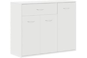 ‎VIDAXL vidaXL Sideboard mit 1 Schublade 3 Türen Kommode Anrichte Schrank Beistellschrank Mehrzweckschrank Standschrank Weiß 88x30x70cm Holzwerkstoff