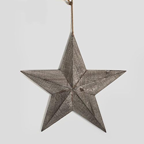 Grey Rustic Wooden 3D Barn Star Wall Hanging Decoration (Large 49cm)