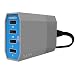 Tukzer Quick Charge 6A 30W 4-Ports USB Desktop Charging Station Home/ Wall Charger (Blue Gray) RS.1099.00