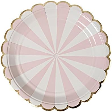 Meri Meri Dusty Pink Fan Stripe Small Plates