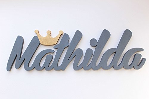 Mia Workshop Mädchen-Name mit einer silbernen Krone, Türschild, Taufgeschenk, personalisierbar, Kinderzimmer-Dekoration,Kontaktieren Sie den Verkäufer über die Amazon-Nachricht, um den Namen und die Farbe anzugeben - 5