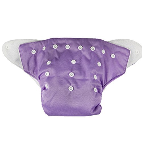 7 Color Adjustable Reusable Nappy Covers Inserts Washable Baby Cloth Diaper (Purple)