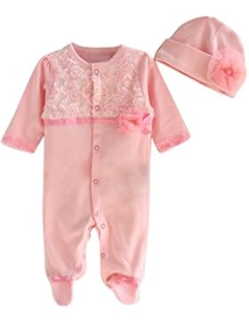 Bekleidung Longra Säugling neugeborenes Mädchen Mütze Hüte + Strampler Bodysuit Playsuit Kleidung Set Outfit Babykleidung...