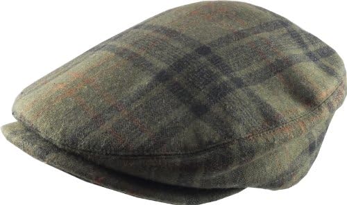 Chaos Brothers Retro Style Flat Cap - Green Plaid L/XL