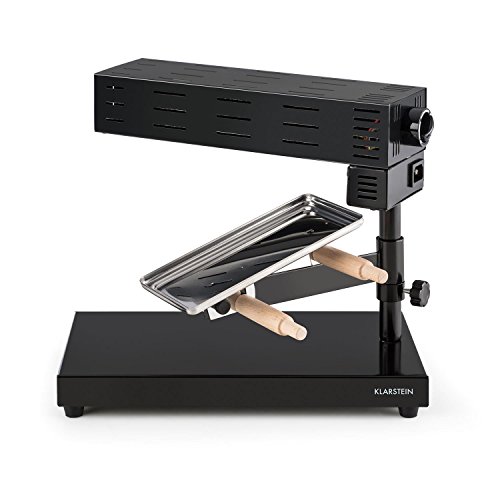 Klarstein Appenzell 2G Schweizer Raclette Grill Käse-Raclette Tischgrill (600 Watt, Standgerät, höhenverstellbar, schwenk- kippbar, Temperaturregulierung) schwarz - 6