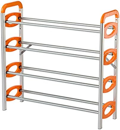 QFFL Creative Four Layers Stainless Steel Shoe Rack / Large Capacity Reinforced Shoes Storage Rack/ Foyer Simple Anti-corrosion Shoebox 66 * 21 * 64 cm Shoebox