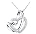 Caratcube Silver 18K White Gold Plated Austrian Crystal 2 Hearts Necklace With Chain For Women RS.309.00