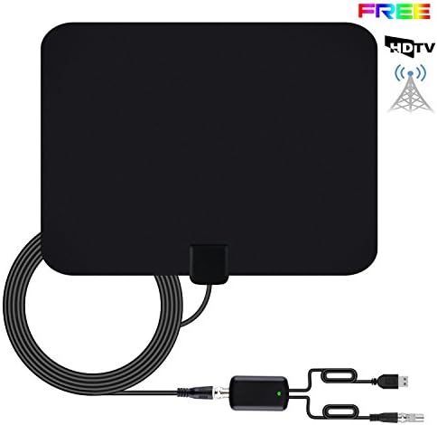 TV Aerial, TELEV 2018 UPGRATED Freeview Indoor TV Aerial 60+ Miles Range HDTV Antenna with 1080P VHF/UHF/FM Stronger Reception, Detachable Amplifier Booster and 16FT High Performance Coax Cable