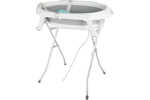 LANTUS Baignoire pour bébé avec support, pliable, avec support antidérapant, insert de bain pour nouveau-né,66 * 61 * 82cm- Gris