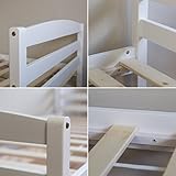 Homestyle4u Funktionsbett Holzbett Kinderbett Jugendbett 90×200 weiß Bettkasten Einzelbett - 4