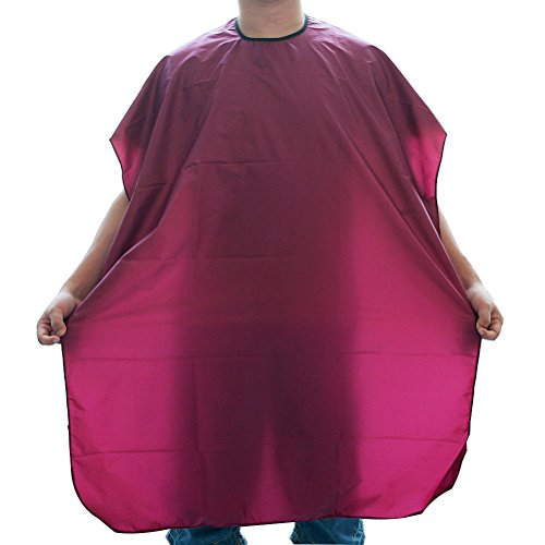So Beauty Professional Anti-static Hairdressing Half Transparent Cloak Salon Apron for Barbers Hairstylist Wine Red