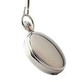 Easy Go Shopping Taschenuhr Exquisite silbrige Retro Glatte Oberfläche Römische Numerals Mechanische Taschenuhr mit Kette