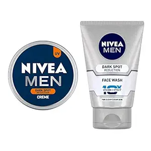 NIVEA Men Creme, Dark Spot Reduction Cream, 75ml And NIVEA Men Face Wash, Dark Spot Reduction, 100g