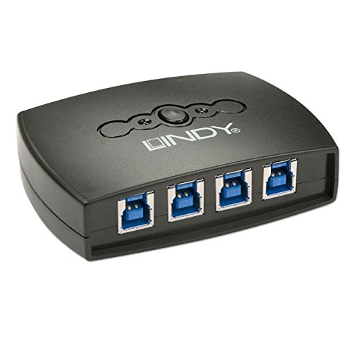 Lindy 4 Port USB 3.0 Switch - USB-Umschalter für die gemeinsame Nutzung von Peripheriegeräten - 4 x SuperSpeed USB 3.0, 43144
