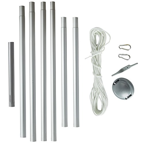 6m Flaggenmast Aluminium Fahnenmast mit Deutschland Flagge 150 x 90 cm + Bodenhülse - 2