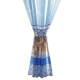 Kinderzimmer Vorhänge Gardinen 2er SET 155 x 155 cm Dekoschal mit Zierband und Stern, Farbe: Bärchen Blau, Größe: ca. 155×155 cm - 5