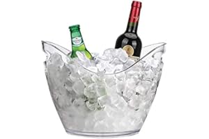 YOBANSA 4L Portaghiaccio,Secchio di Ghiaccio,Secchiello Ghiaccio,Secchiello in Acrilico per Bottiglie di Vino/Spumante/Champagne e Ghiaccio (Clear)