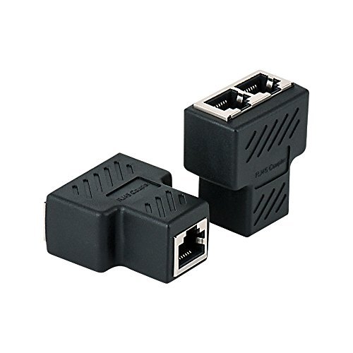 RJ45 Koppler, MACTIS 2 Stück Cat7 Cat6 Cat5 Cat5e RJ45 8P8C Netzwerk Keystone Jack Inline Koppler Female auf 2 Female LAN Netzwerk Ethernet Splitter Connector (Schwarz) - 5