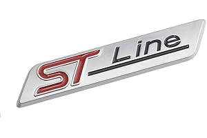 AUTOZOCO Emblem Metallkleber ST Line silber kompatibel mit Ford
