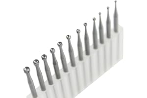 Luo ke 12 Pcs Jewerly Cup Burr, 3/32 Inch Shank Open Mouth Cup Burs for Lapidary Carving