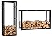 Produktbild CLP Kaminholzregal KERI V3 zur Wandmontage I Kaminholzhalter mit Robustem Metallgestell I Kaminholzständer mit Wandhalterung I Ohne Rückwand I In Verschiedenen Farben erhältlich 40 x 25 x 100 cm